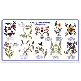 Deco Flowers Embroidery CD by Cactus Punch