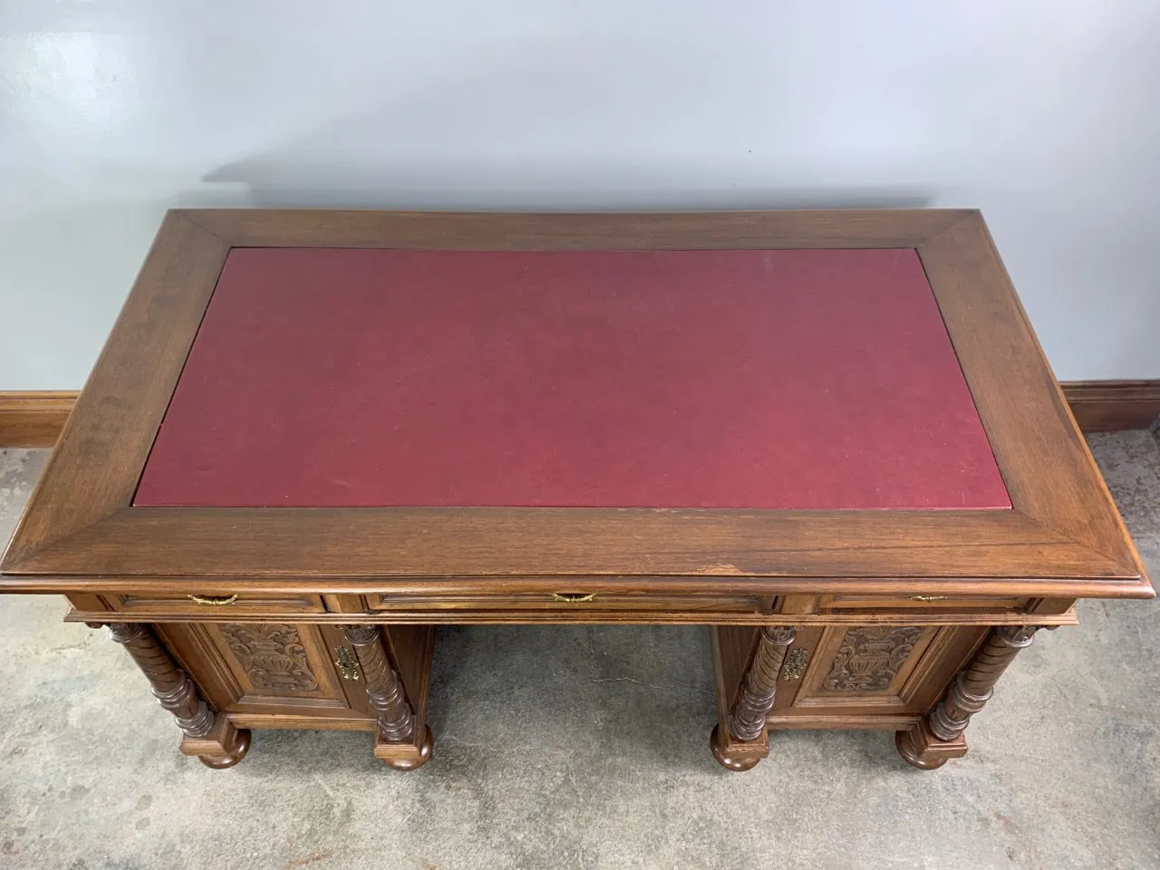 Desk, Vintage, Traditional, Leather Top