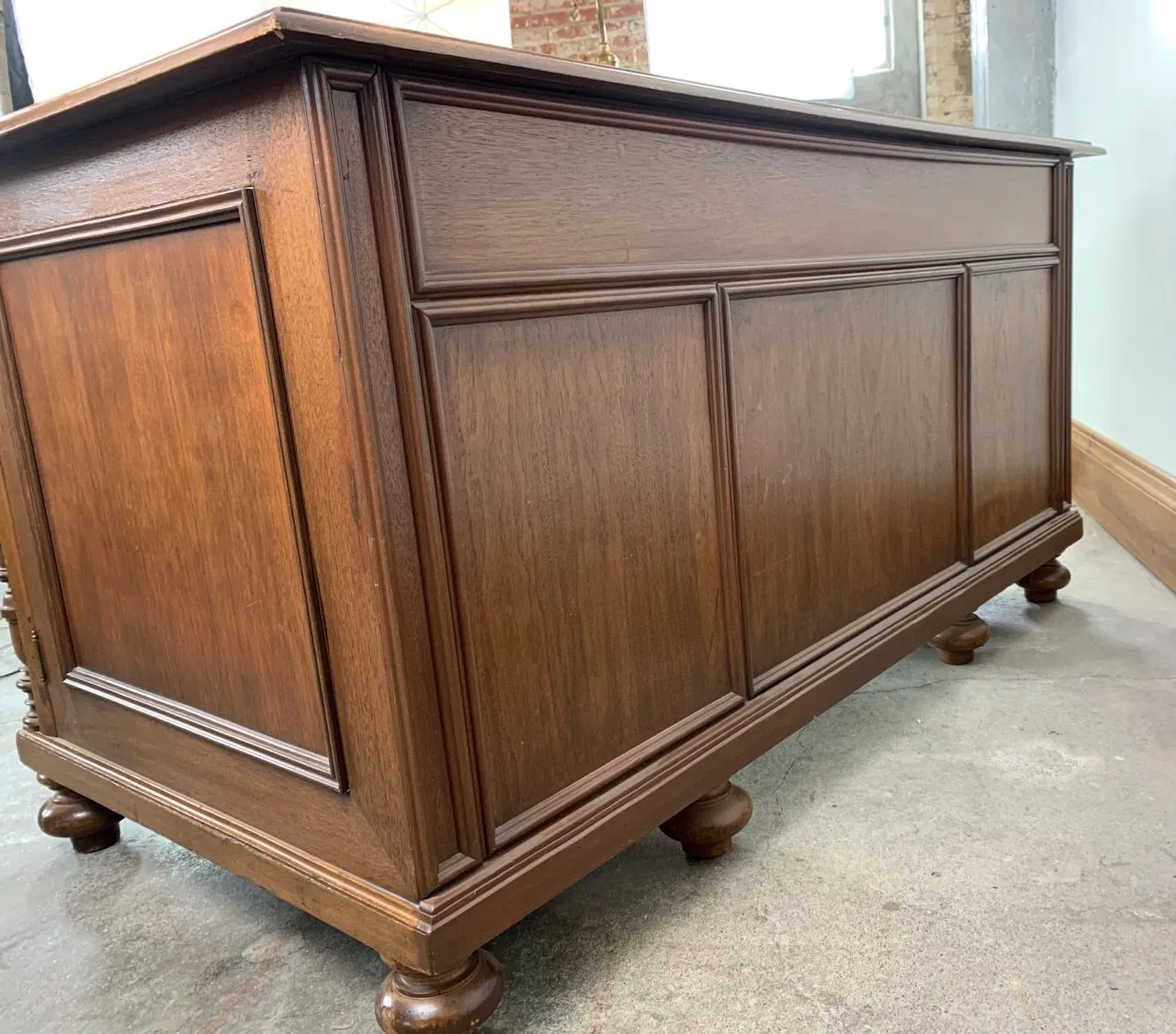 Desk, Vintage, Traditional, Leather Top