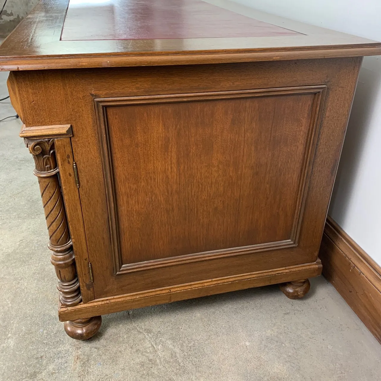 Desk, Vintage, Traditional, Leather Top