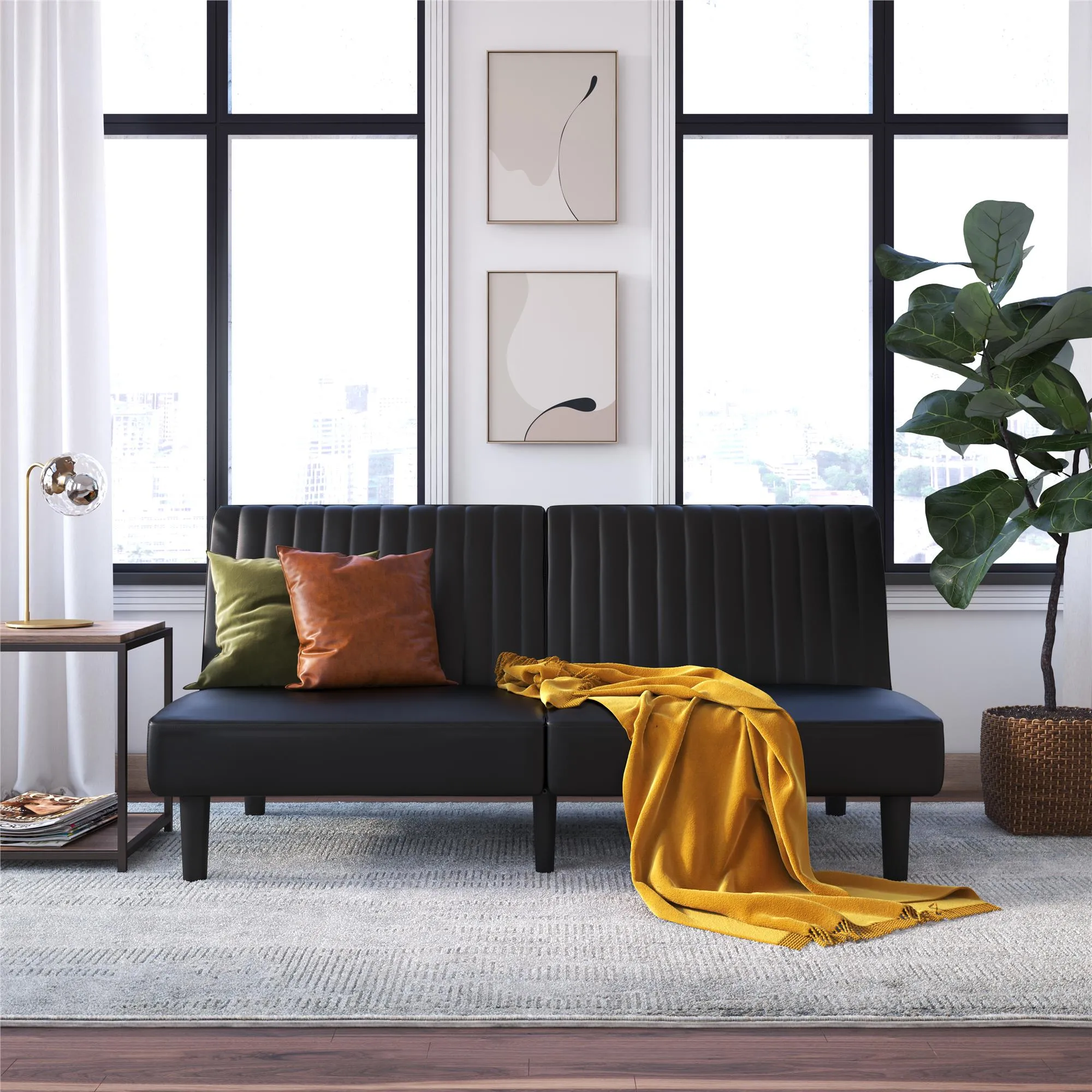 DHP Katie Futon, Gray Velvet