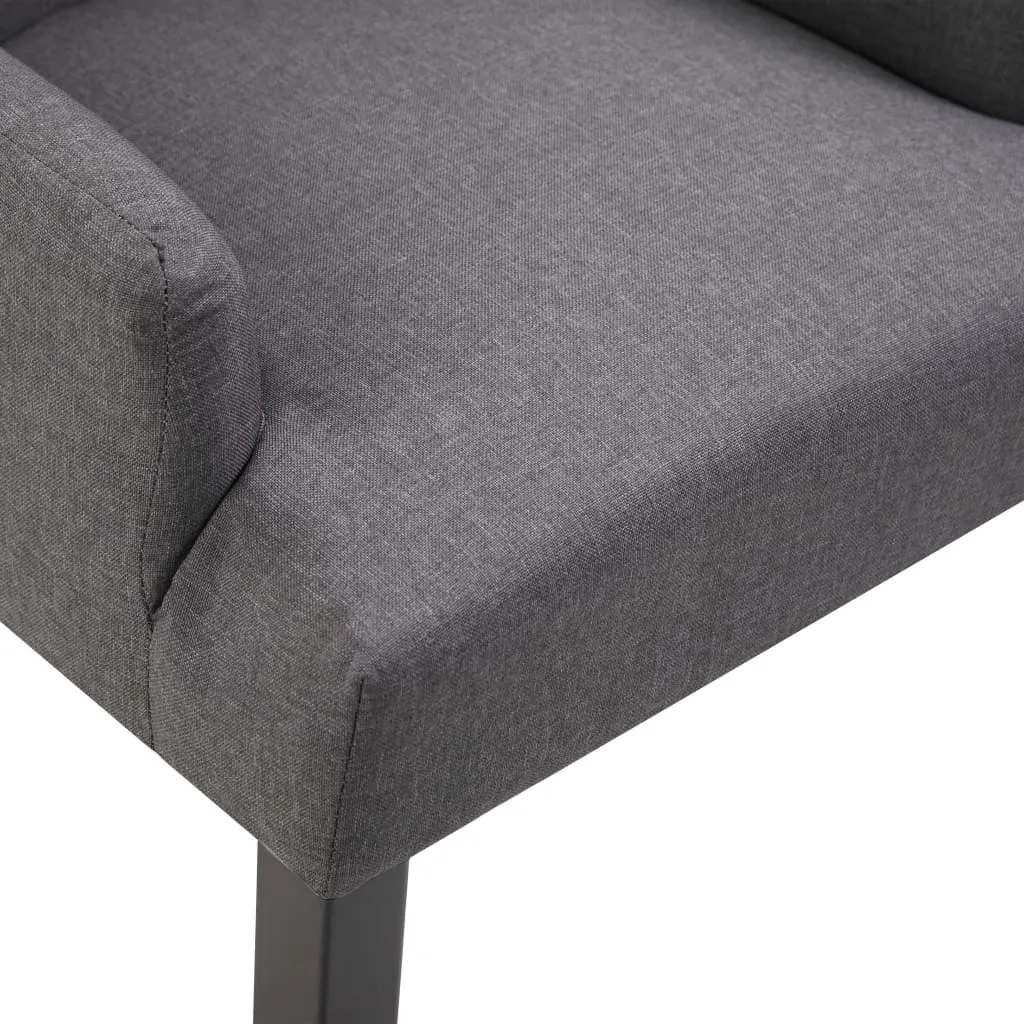 Dining Chairs with Armrests 6 pcs Dark Grey Fabric