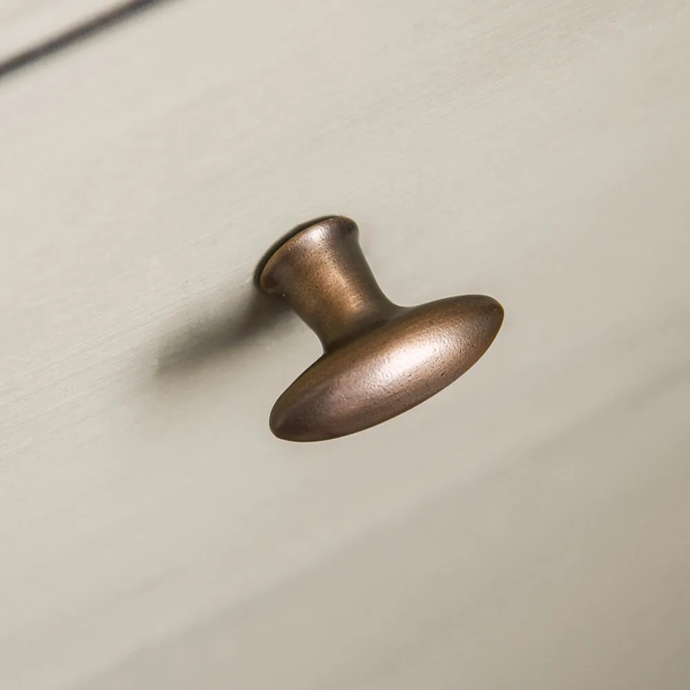 Distressed Antique Brass Zeppelin Cabinet Knob