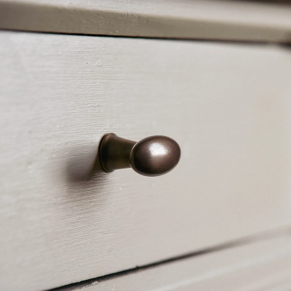 Distressed Antique Brass Zeppelin Cabinet Knob