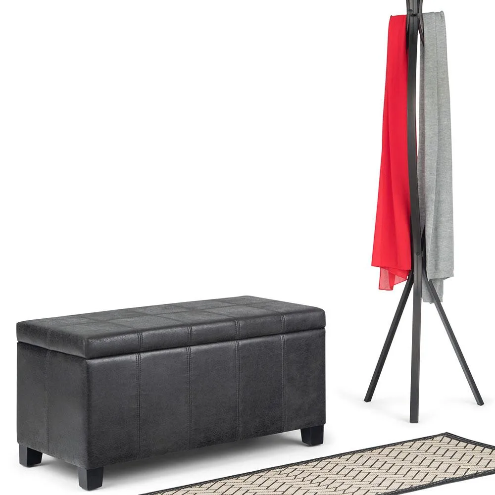 Dover Storage Ottoman in Distressed Vegan Leather