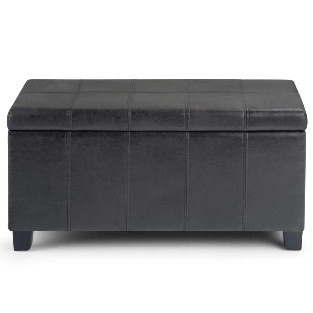 Dover Storage Ottoman in Distressed Vegan Leather