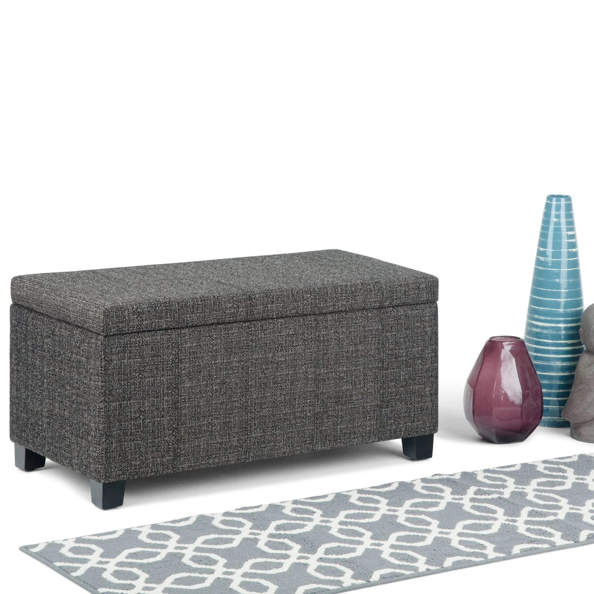Dover Storage Ottoman in Linen