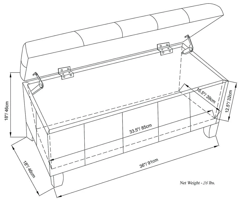 Dover Storage Ottoman in Linen