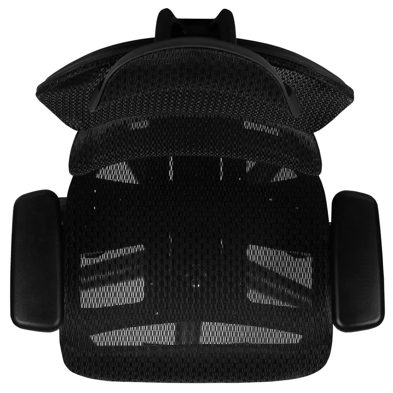 Ergonomic Mesh Office Chair with 2-to-1 Synchro-Tilt, Adjustable Headrest, Lumbar Support, and Adjustable Pivot Arms in Black