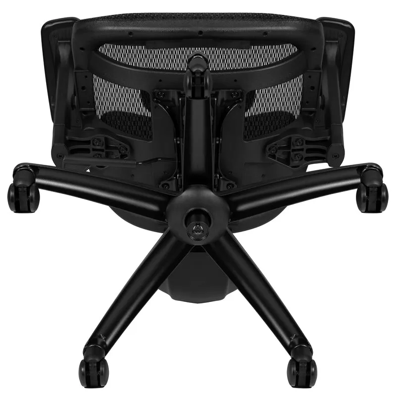 Ergonomic Mesh Office Chair with 2-to-1 Synchro-Tilt, Adjustable Headrest, Lumbar Support, and Adjustable Pivot Arms in Black