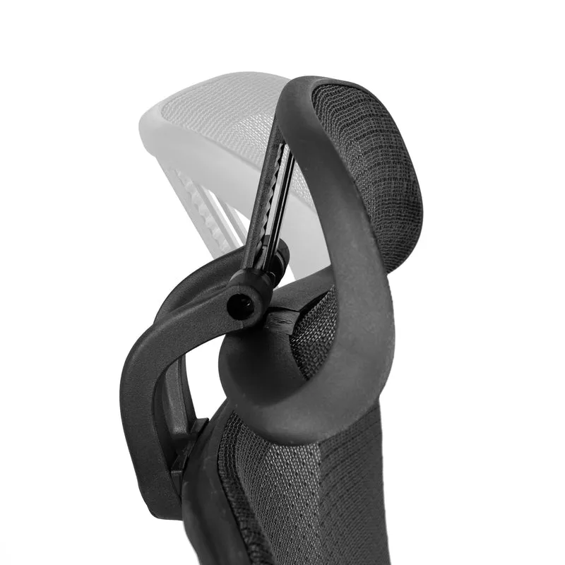 Ergonomic Mesh Office Chair with 2-to-1 Synchro-Tilt, Adjustable Headrest, Lumbar Support, and Adjustable Pivot Arms in Black