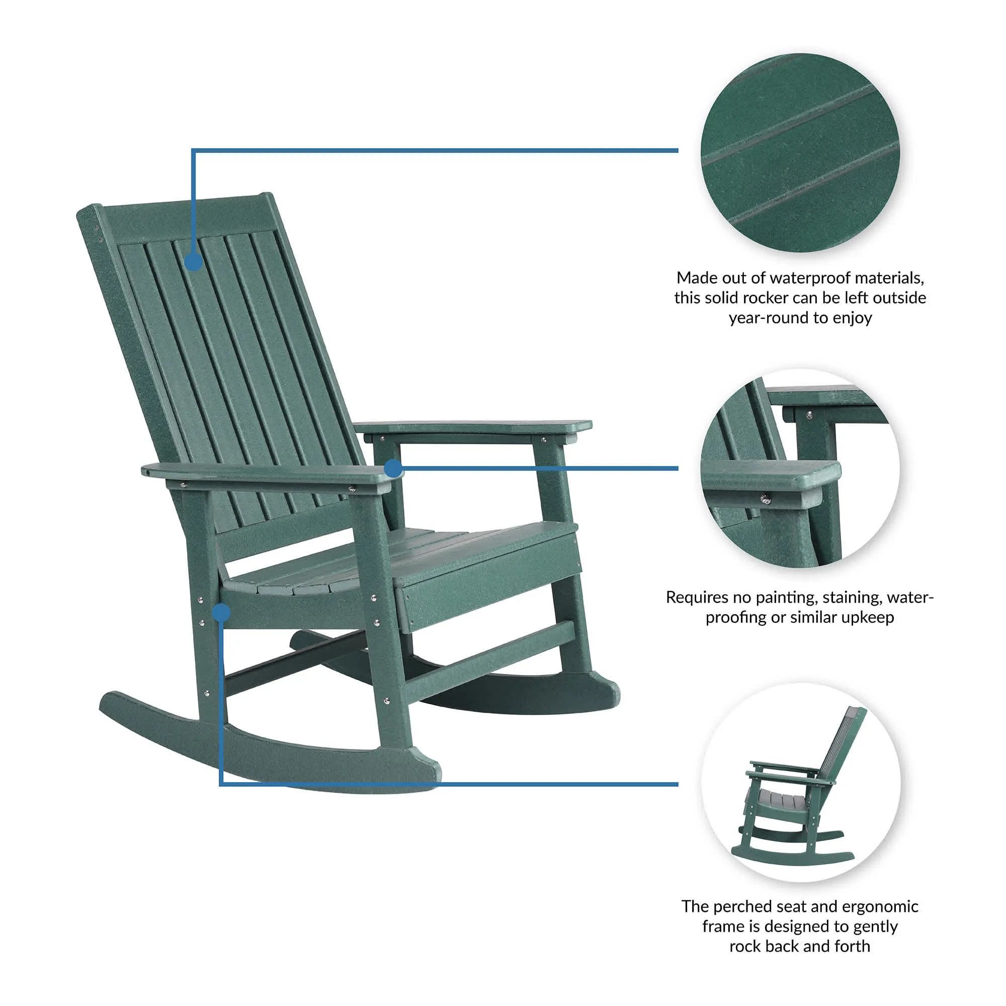 Ez-Care Tek-Wood™ Adirondack Rocker