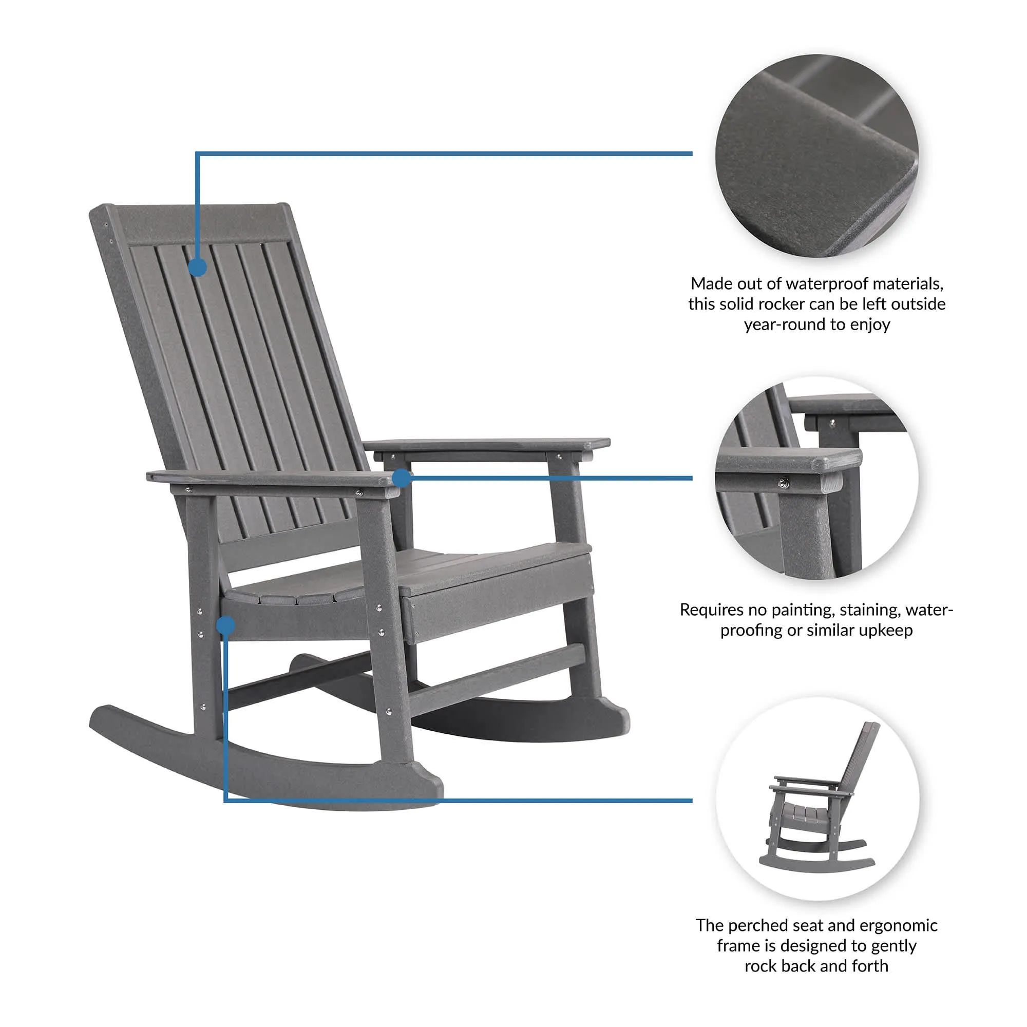 Ez-Care Tek-Wood™ Adirondack Rocker