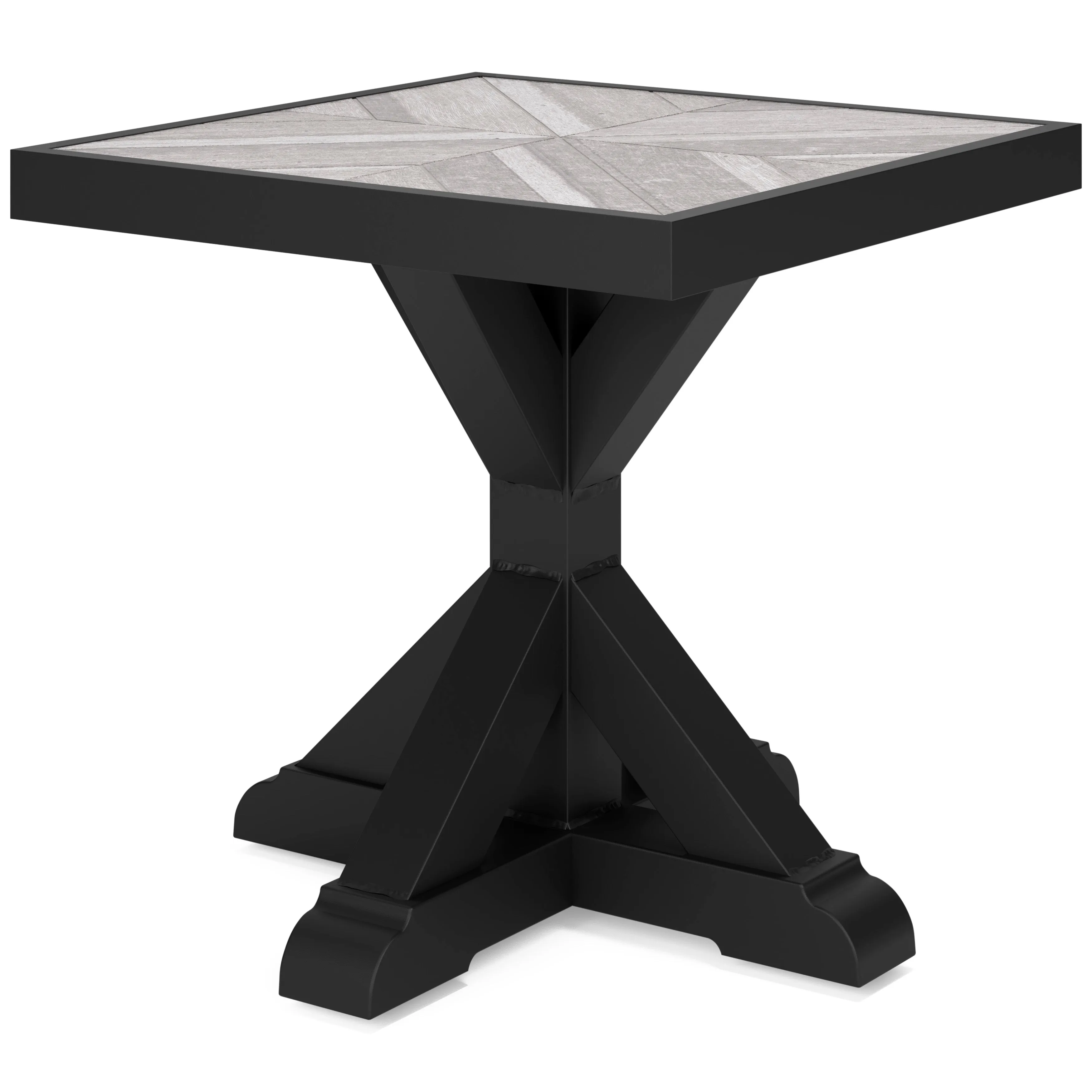 Fire Island Black Outdoor 22" Square End Table