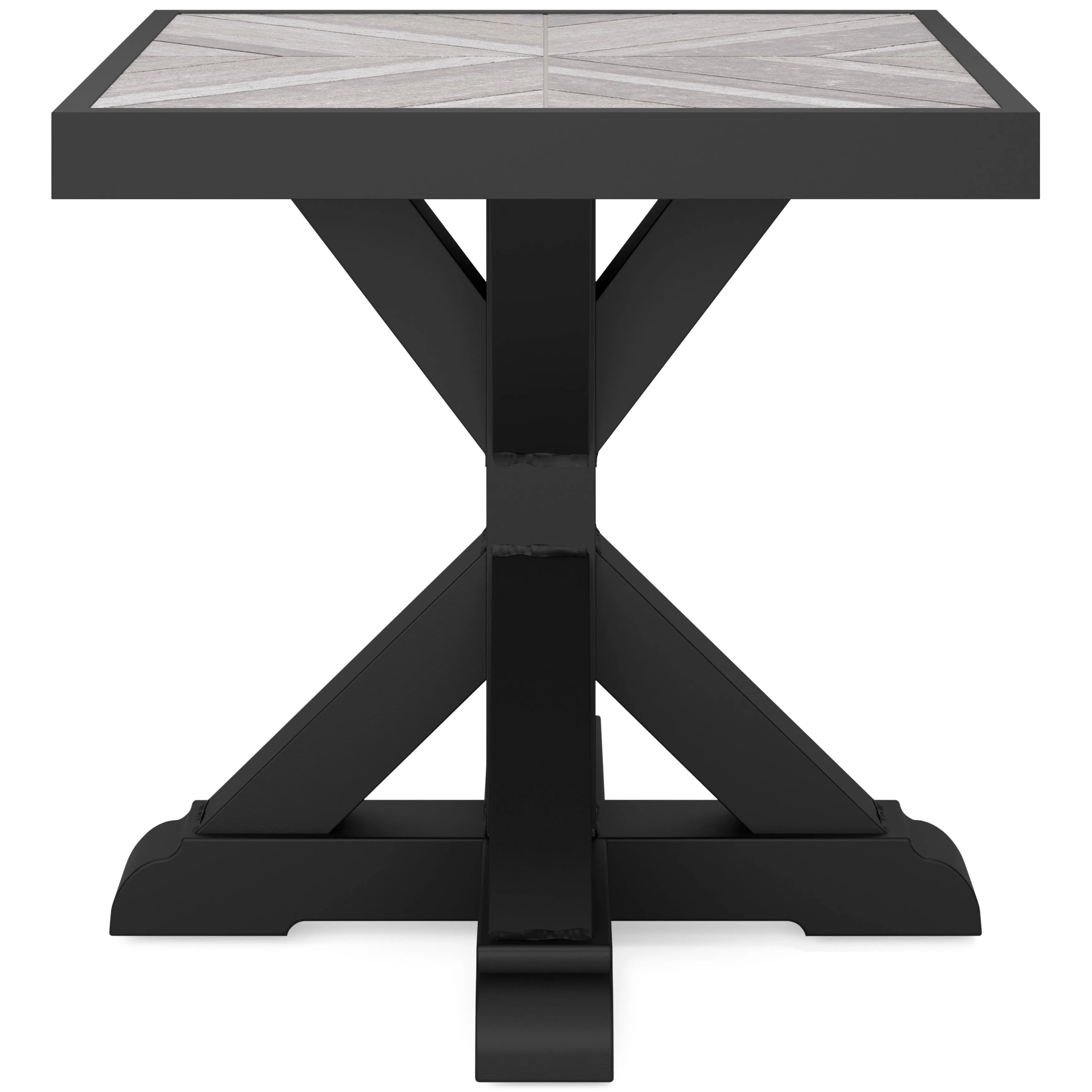 Fire Island Black Outdoor 22" Square End Table