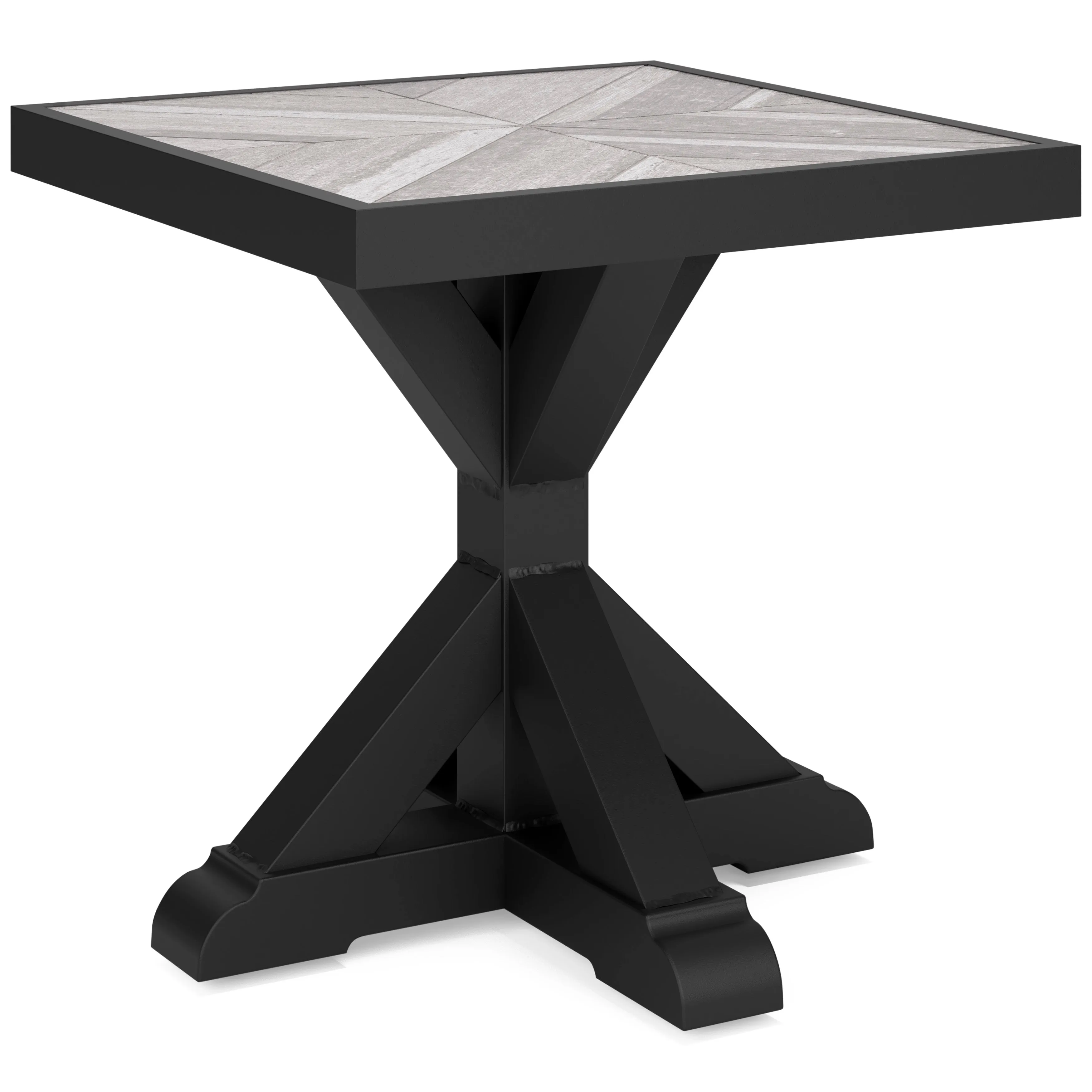 Fire Island Black Outdoor 22" Square End Table