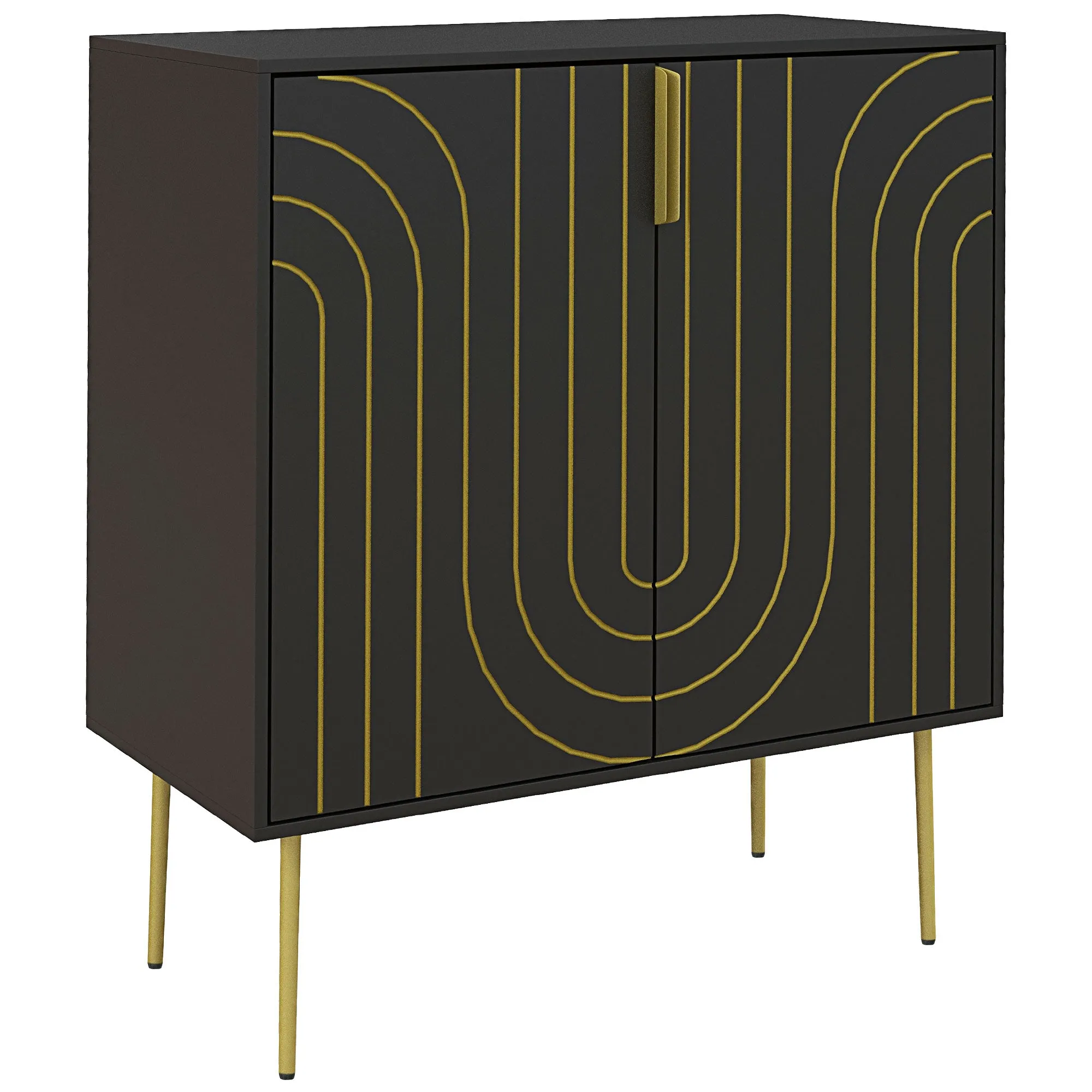 Freestanding Storage Cabinet with Adjustable Shelf for Living Room