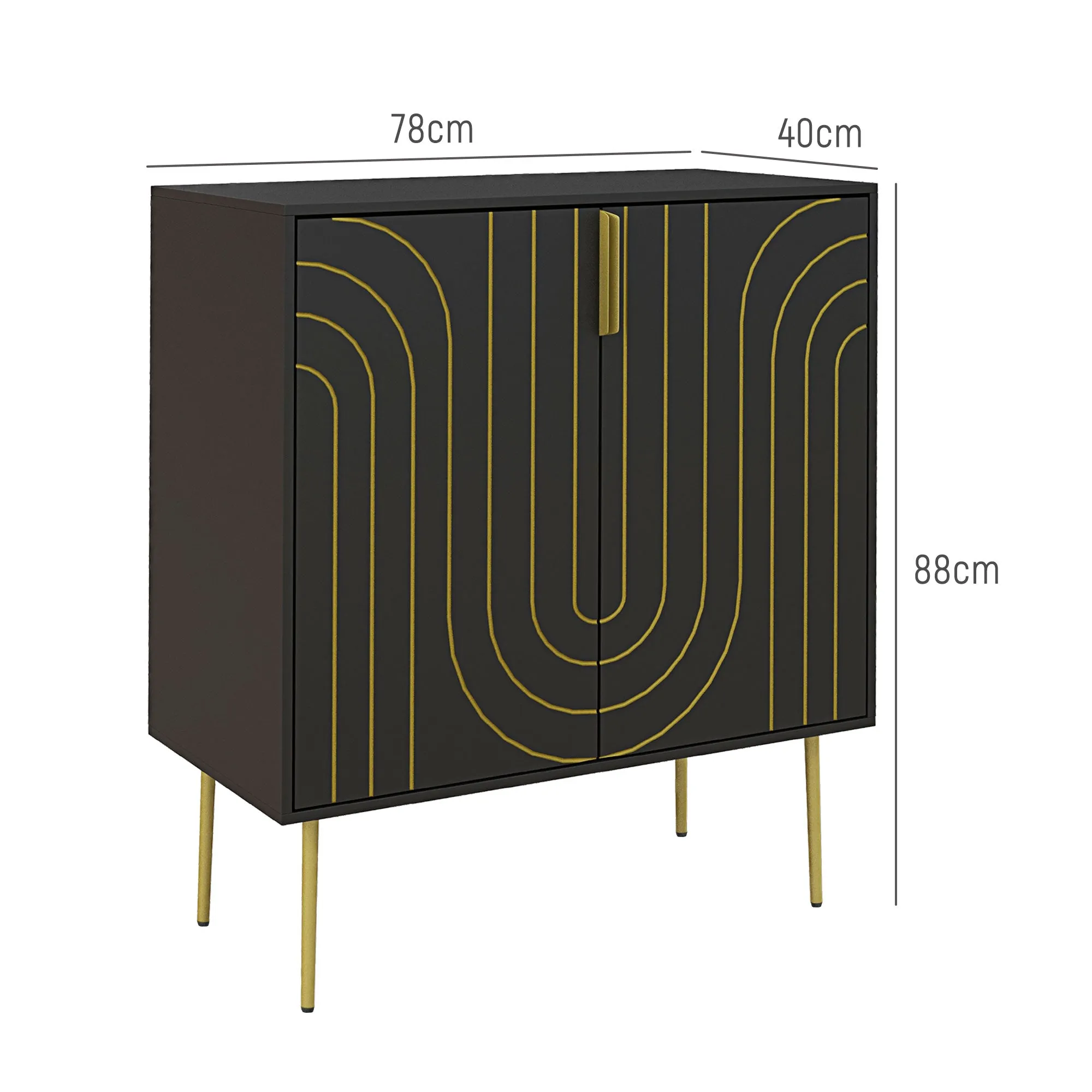 Freestanding Storage Cabinet with Adjustable Shelf for Living Room