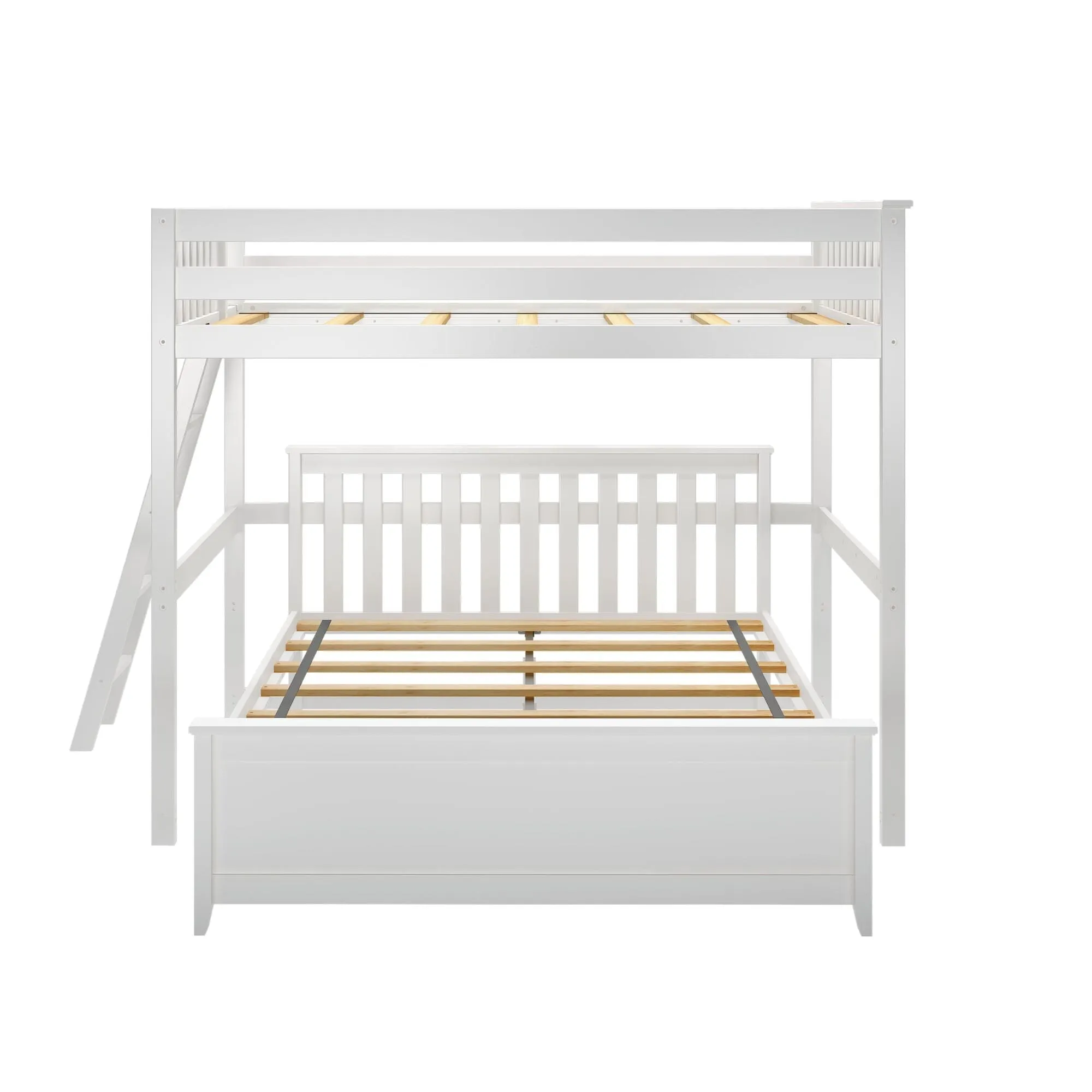 Full Over Queen L-Shaped Bunk Bed