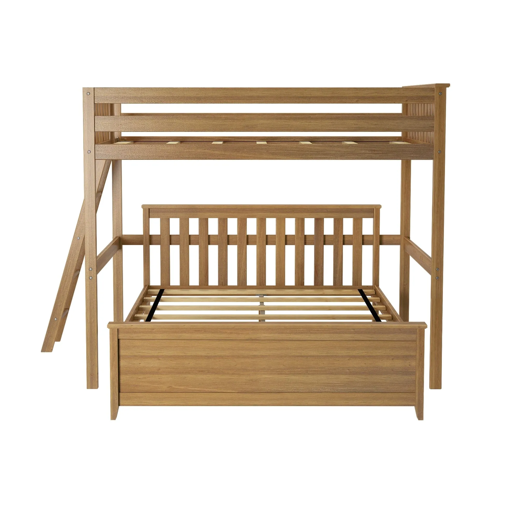 Full Over Queen L-Shaped Bunk Bed