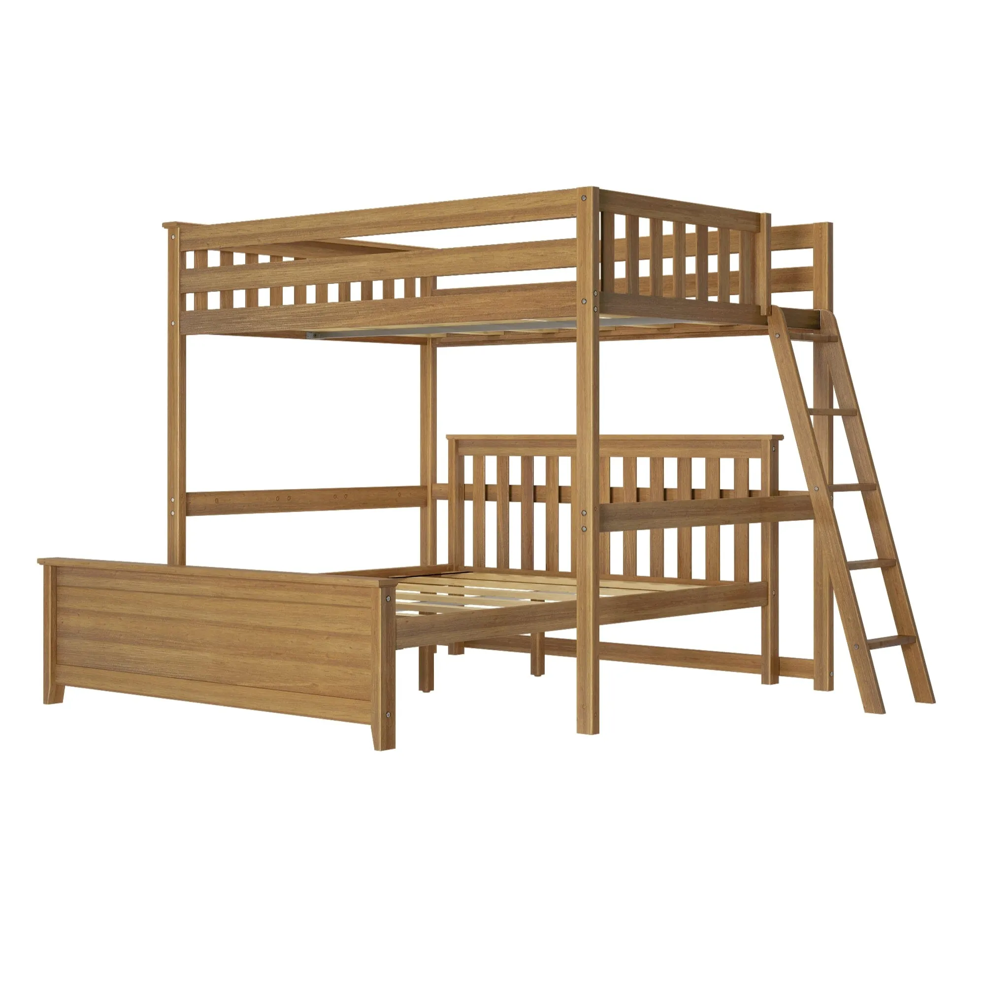Full Over Queen L-Shaped Bunk Bed