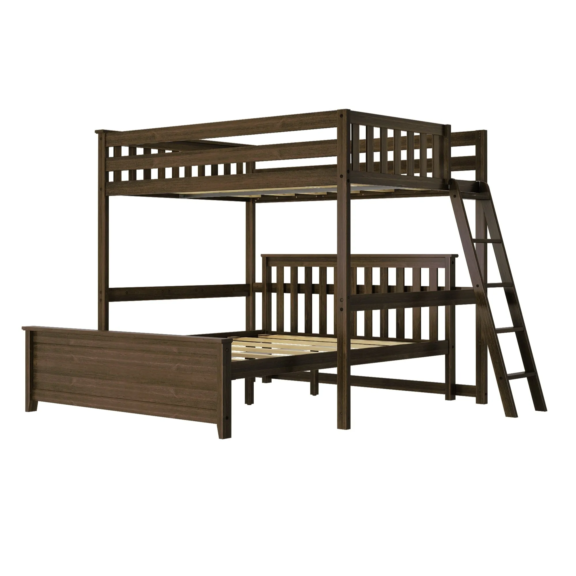 Full Over Queen L-Shaped Bunk Bed