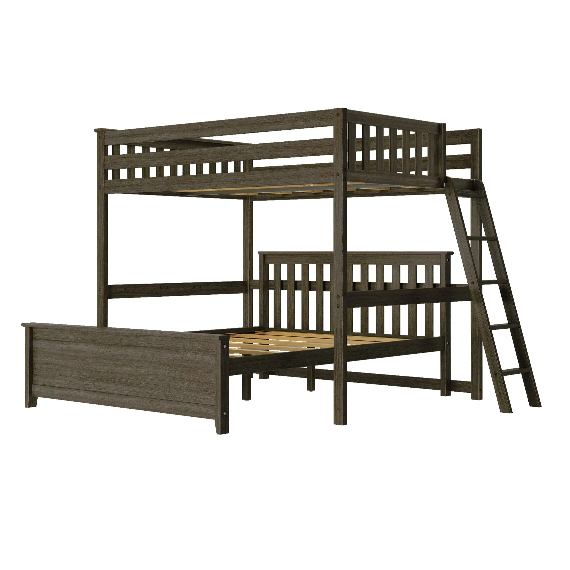 Full Over Queen L-Shaped Bunk Bed