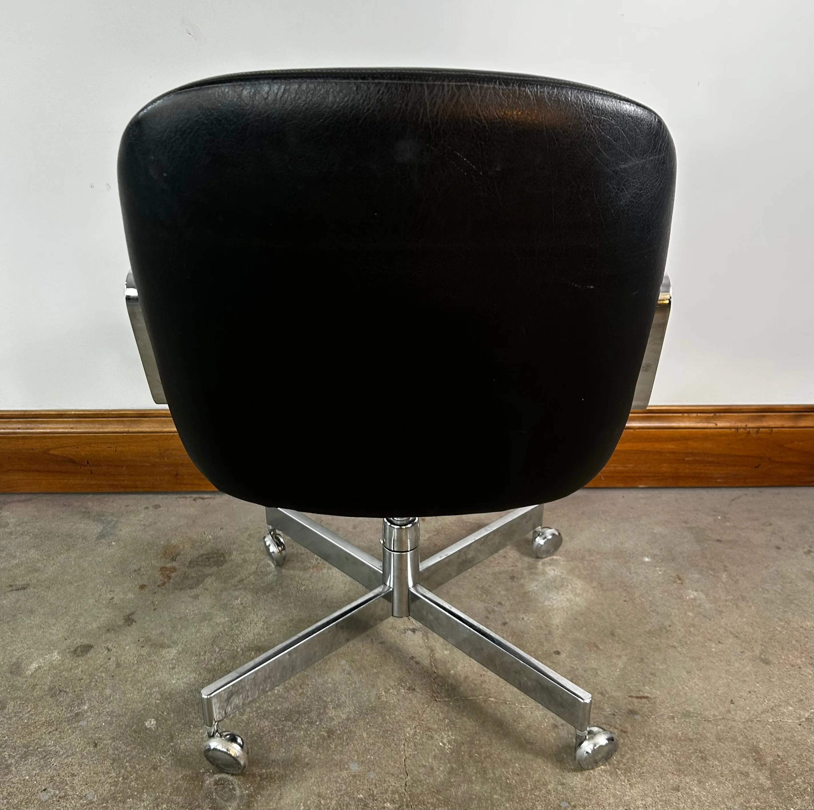 Furniture, Office Chair, Chrome Frame, Faux Leather Upholstery