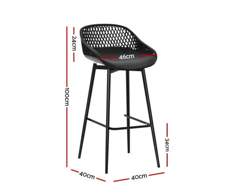 Gardeon 4-Piece Outdoor Bar Stools Plastic Metal Dining Chair Balcony