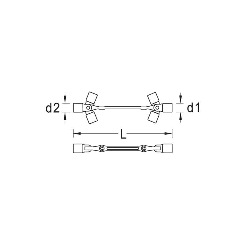 Gedore 6299870 Swivel head wrench double ended 16x17 mm