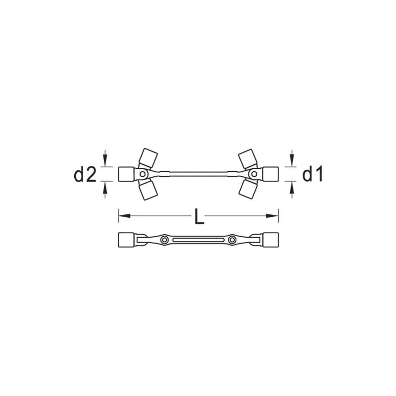 Gedore 6300390 Swivel Head Wrench Double Ended