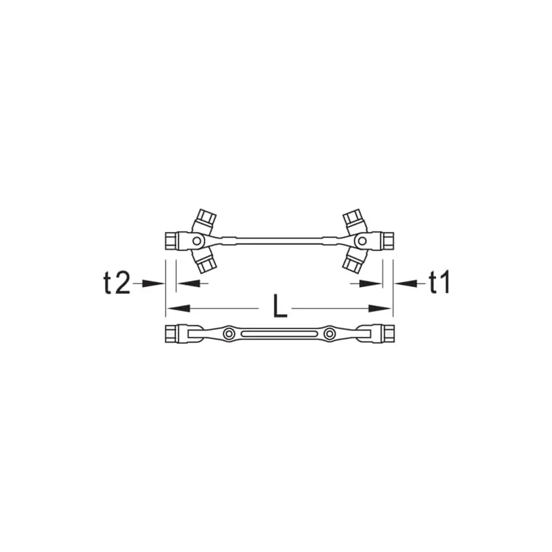 Gedore 6302760 Swivel head wrench double ended 17x19 mm