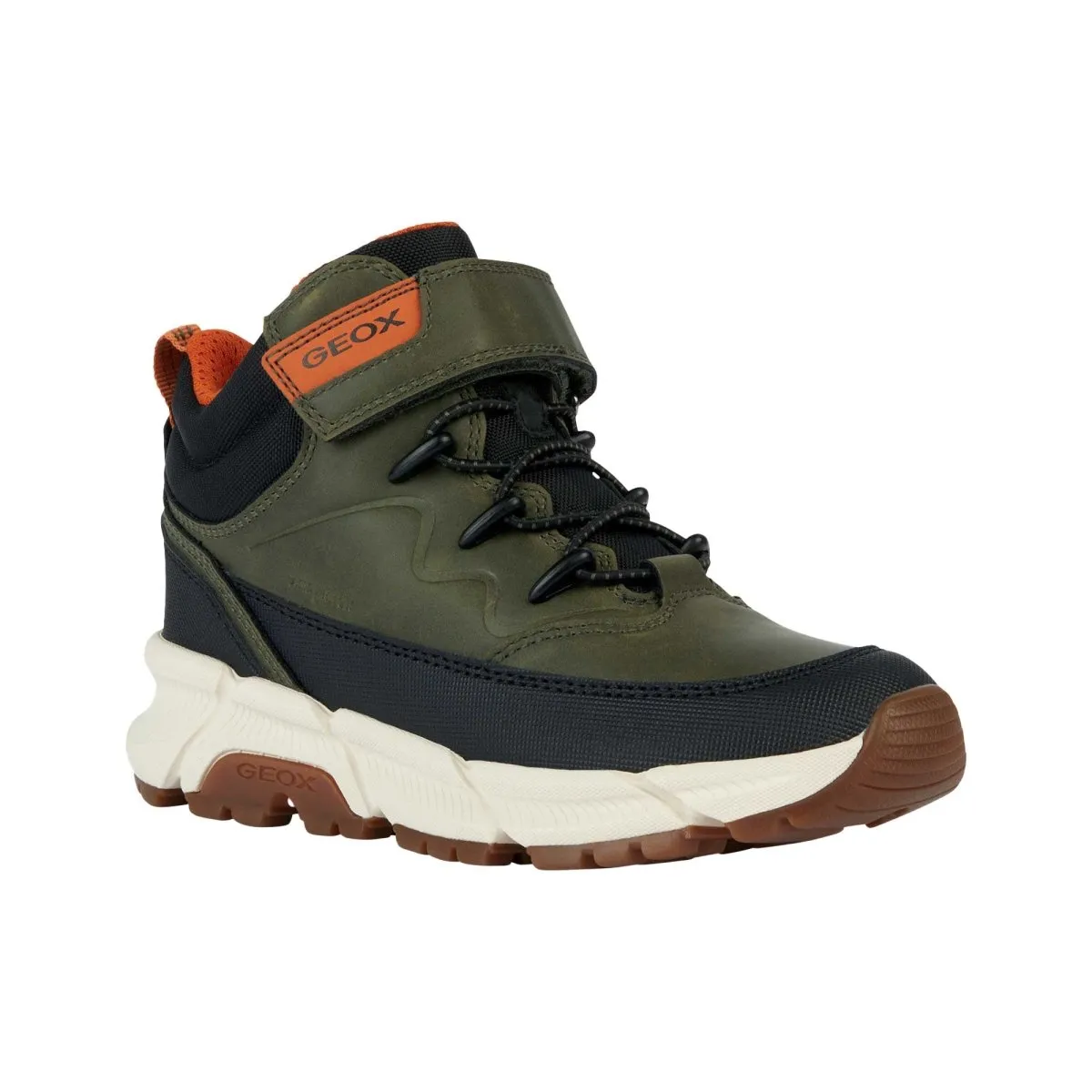Geox Boy's (Sizes 30-41) Flexyper Green/Orange Waterproof