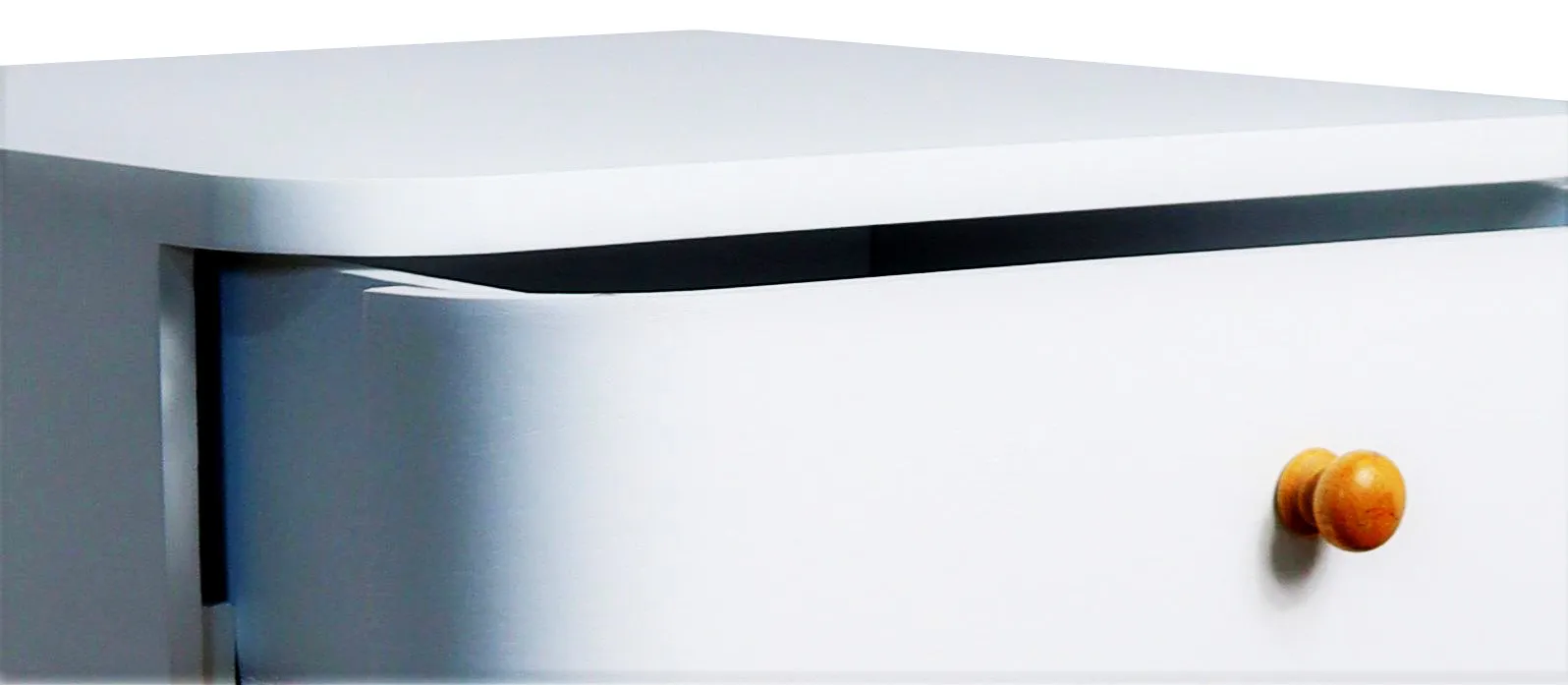 Gina Mid Century Modern Two-Tone Bedside Table,White