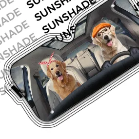 Golden Retriever Family Dog Custom Car Auto Sunshade
