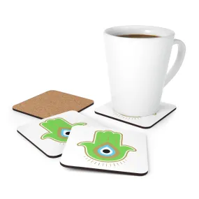 Green Hamsa Coaster Set