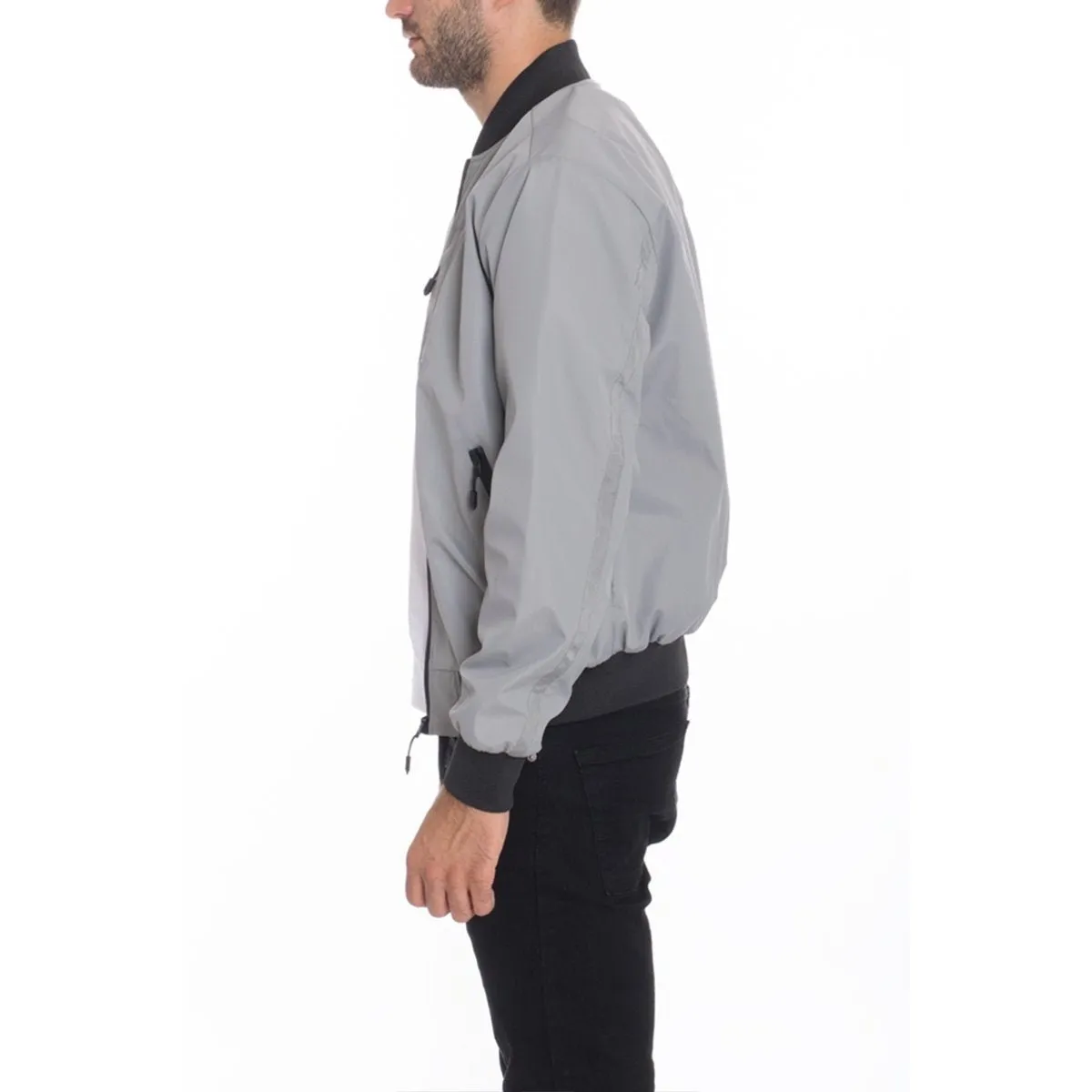 Grey Vinyl Waterproof Windbreaker