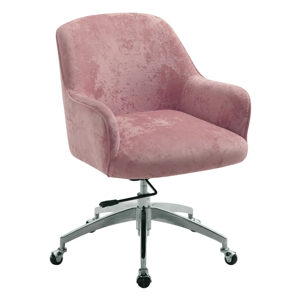 Home Office Velvet Swivel Chair Height-Adjustable Office Chair