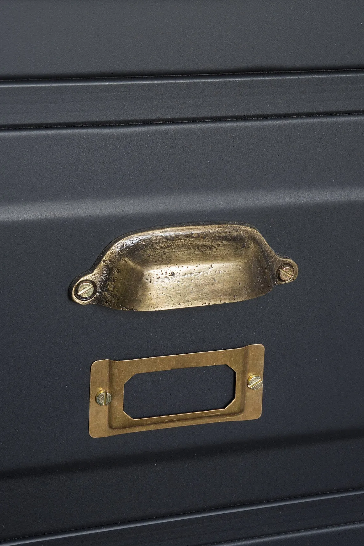Industrial Metal Bedside Table - Matt Black
