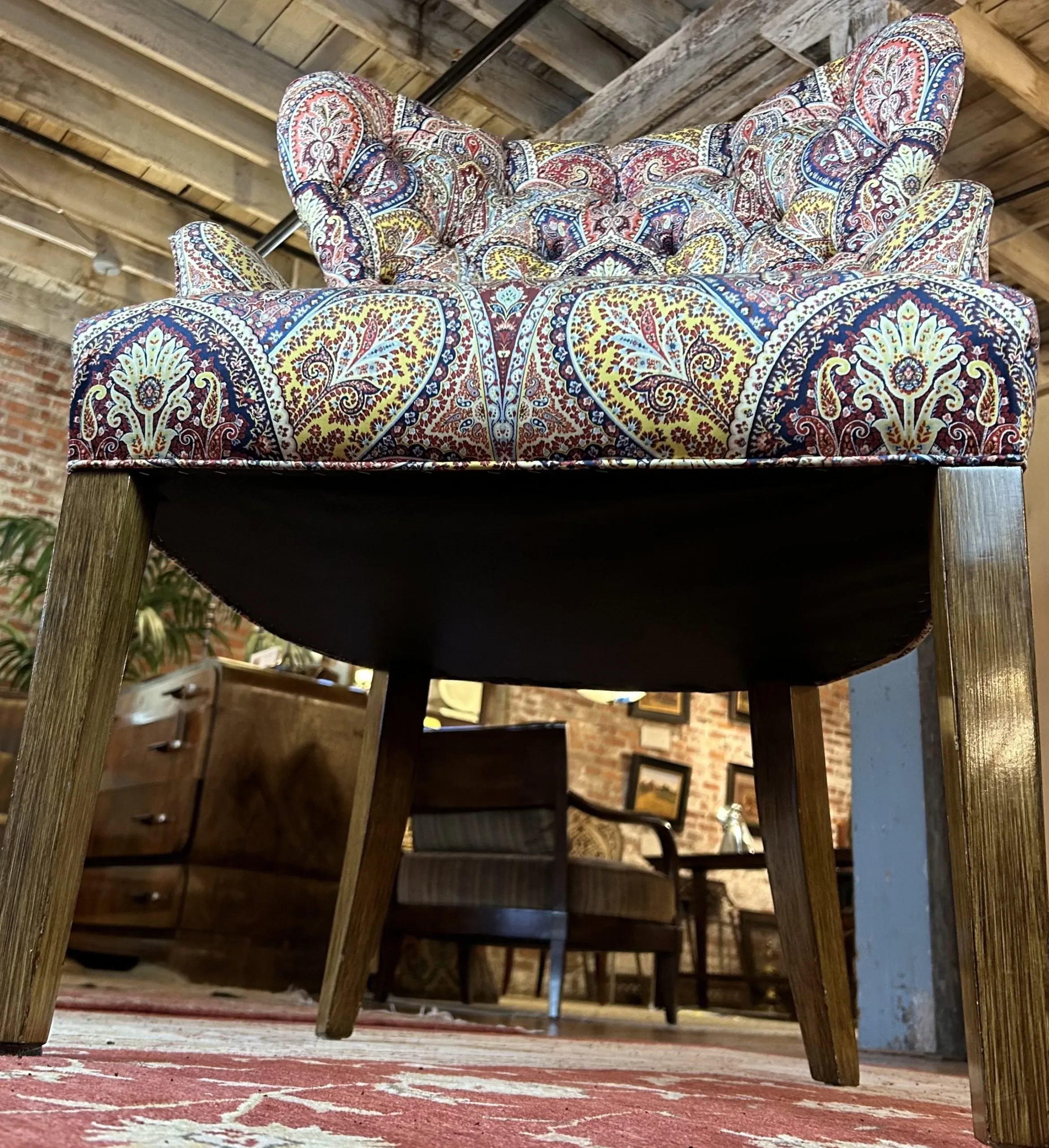Jessica Charles Designs Paisley Tufted Wingback Arm Chair, Petite