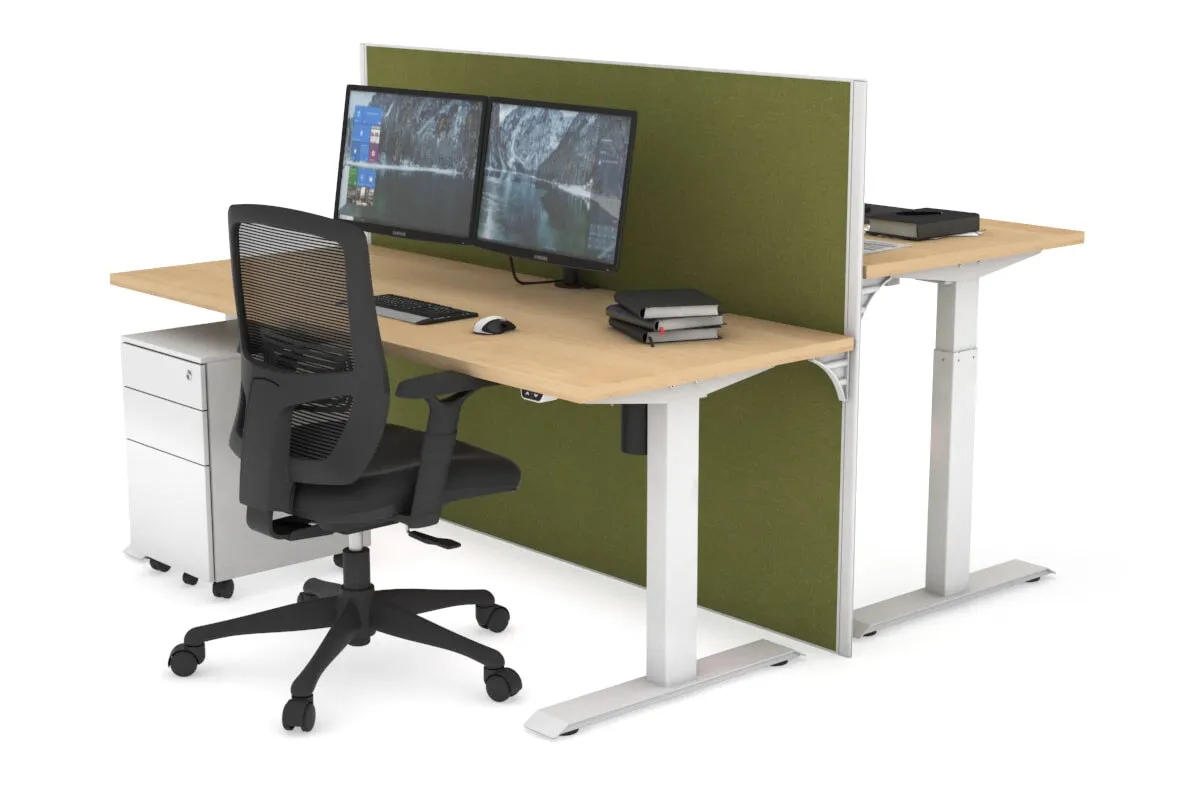 Just Right Height Adjustable 2 Person Bench Workstation [1200L x 700W]