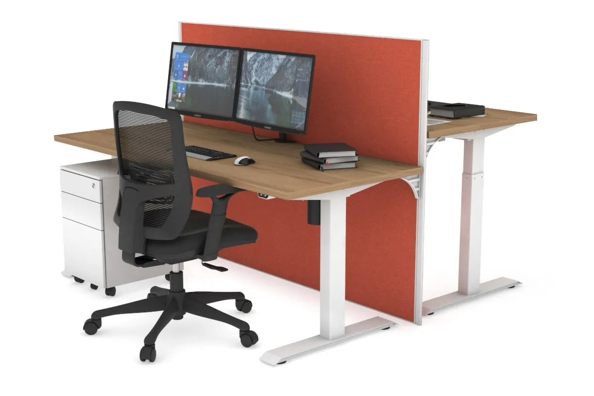 Just Right Height Adjustable 2 Person Bench Workstation [1200L x 700W]