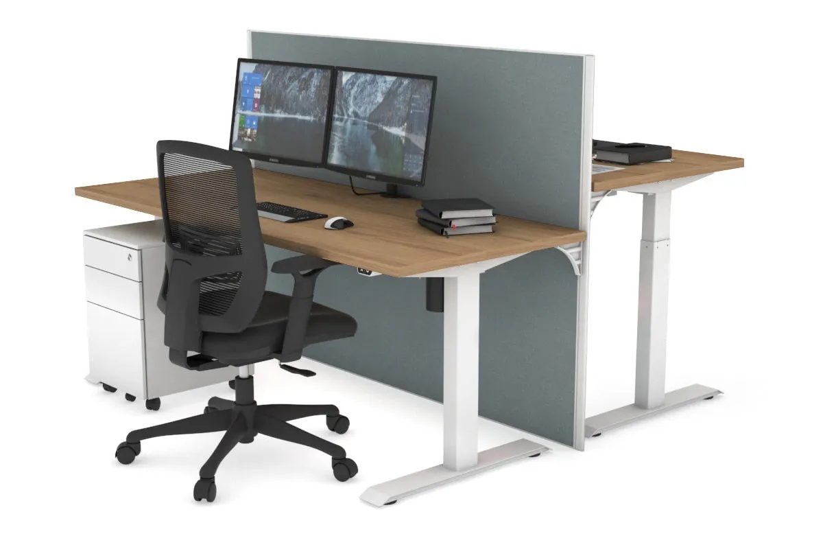 Just Right Height Adjustable 2 Person Bench Workstation [1200L x 700W]