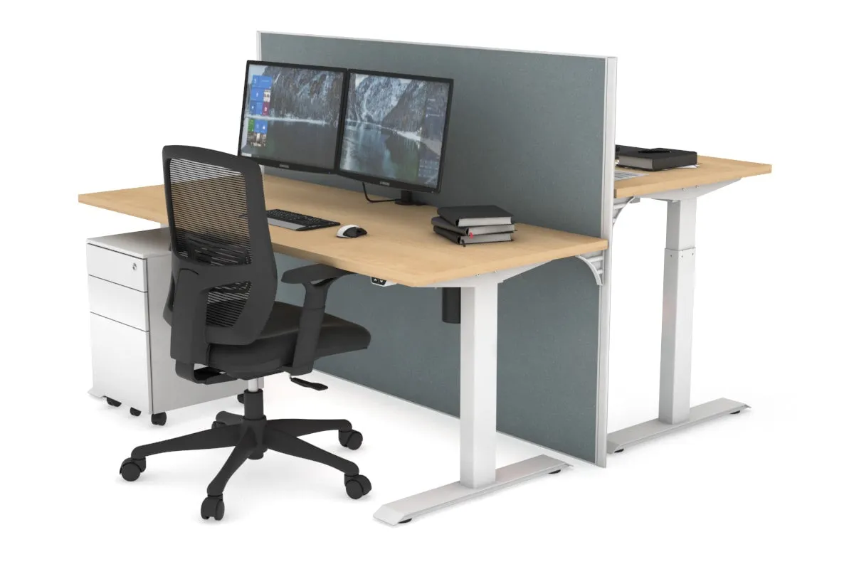 Just Right Height Adjustable 2 Person Bench Workstation [1200L x 700W]