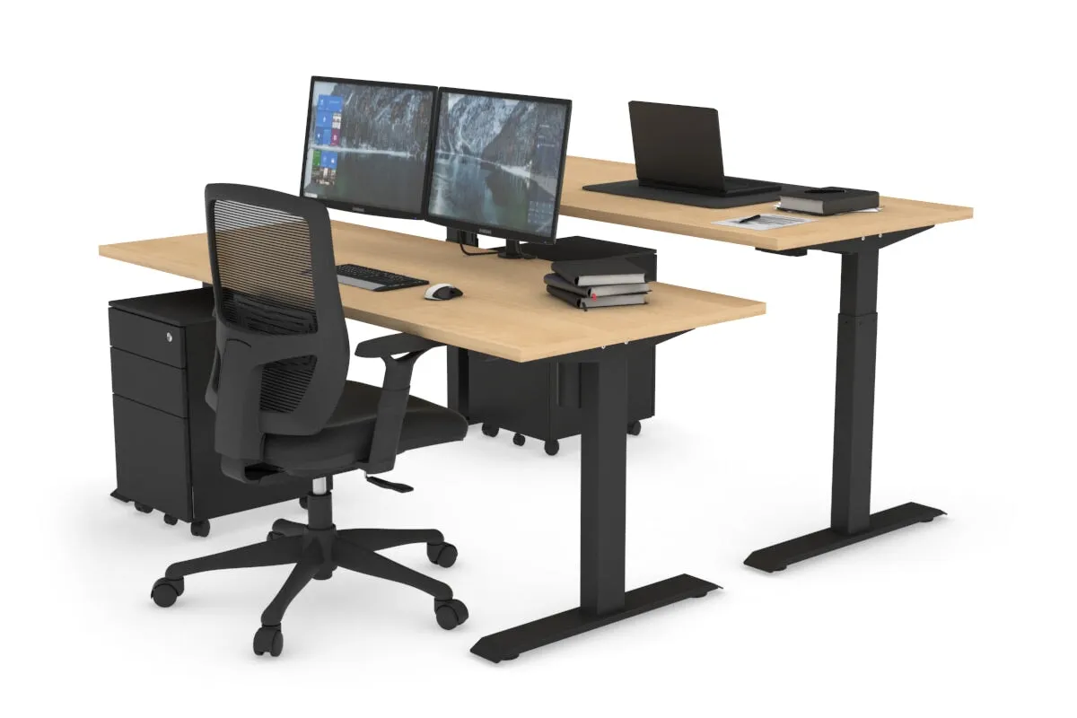 Just Right Height Adjustable 2 Person Bench Workstation [1200L x 700W]