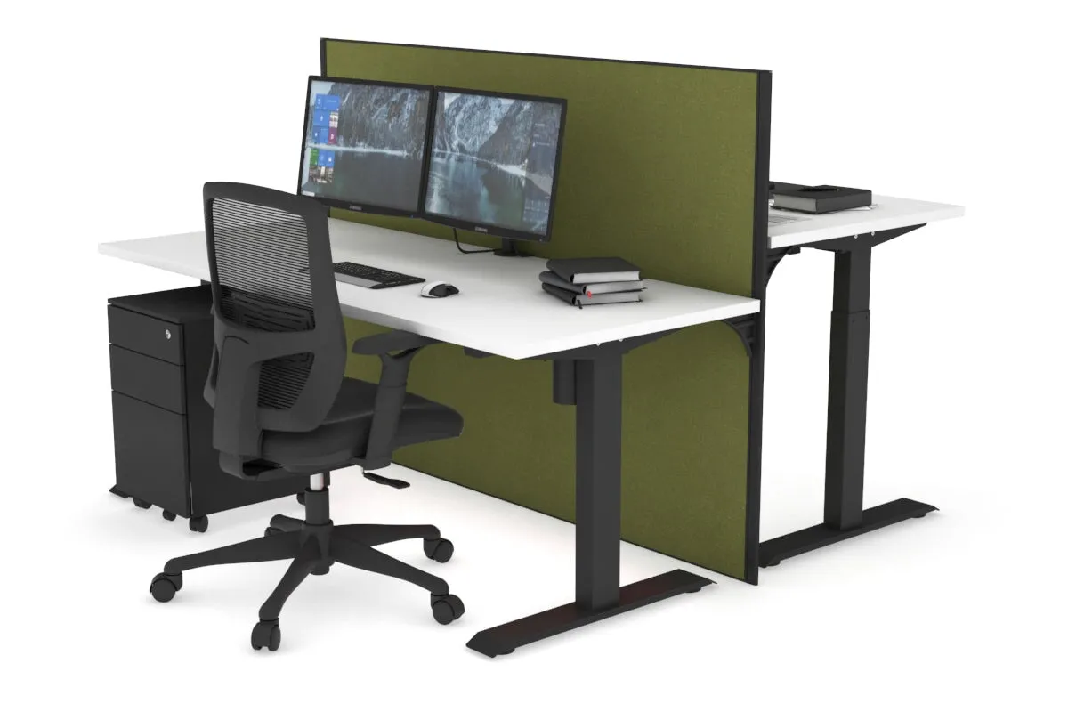 Just Right Height Adjustable 2 Person Bench Workstation [1200L x 700W]