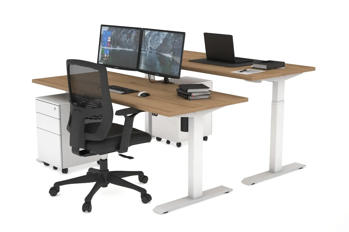 Just Right Height Adjustable 2 Person Bench Workstation [1200L x 700W]