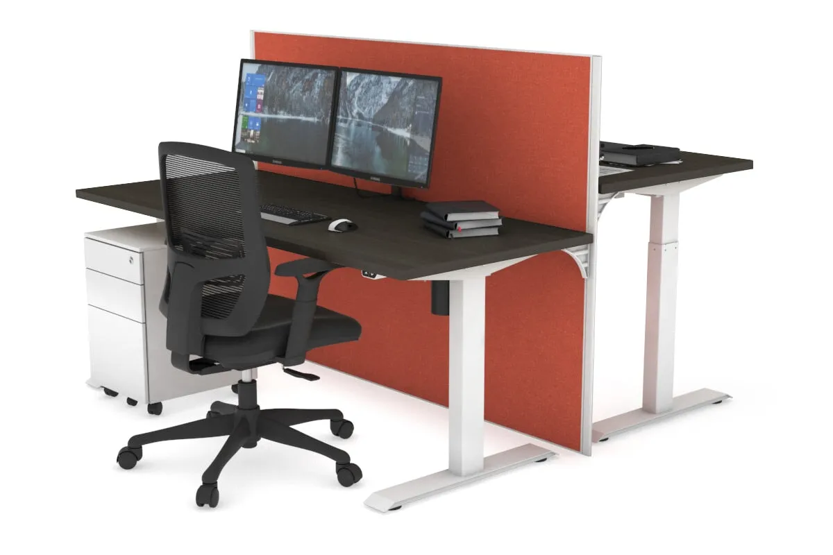 Just Right Height Adjustable 2 Person Bench Workstation [1200L x 700W]