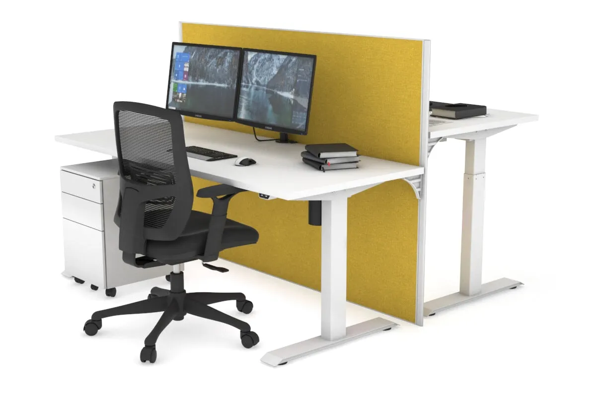 Just Right Height Adjustable 2 Person Bench Workstation [1200L x 700W]