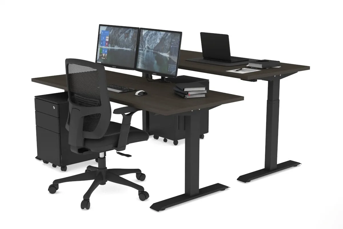 Just Right Height Adjustable 2 Person Bench Workstation [1200L x 700W]
